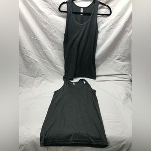 NEW 2 Pack American Apparel TriBlend Tri Blend Dark Gray Tank Top XS & S unisex
